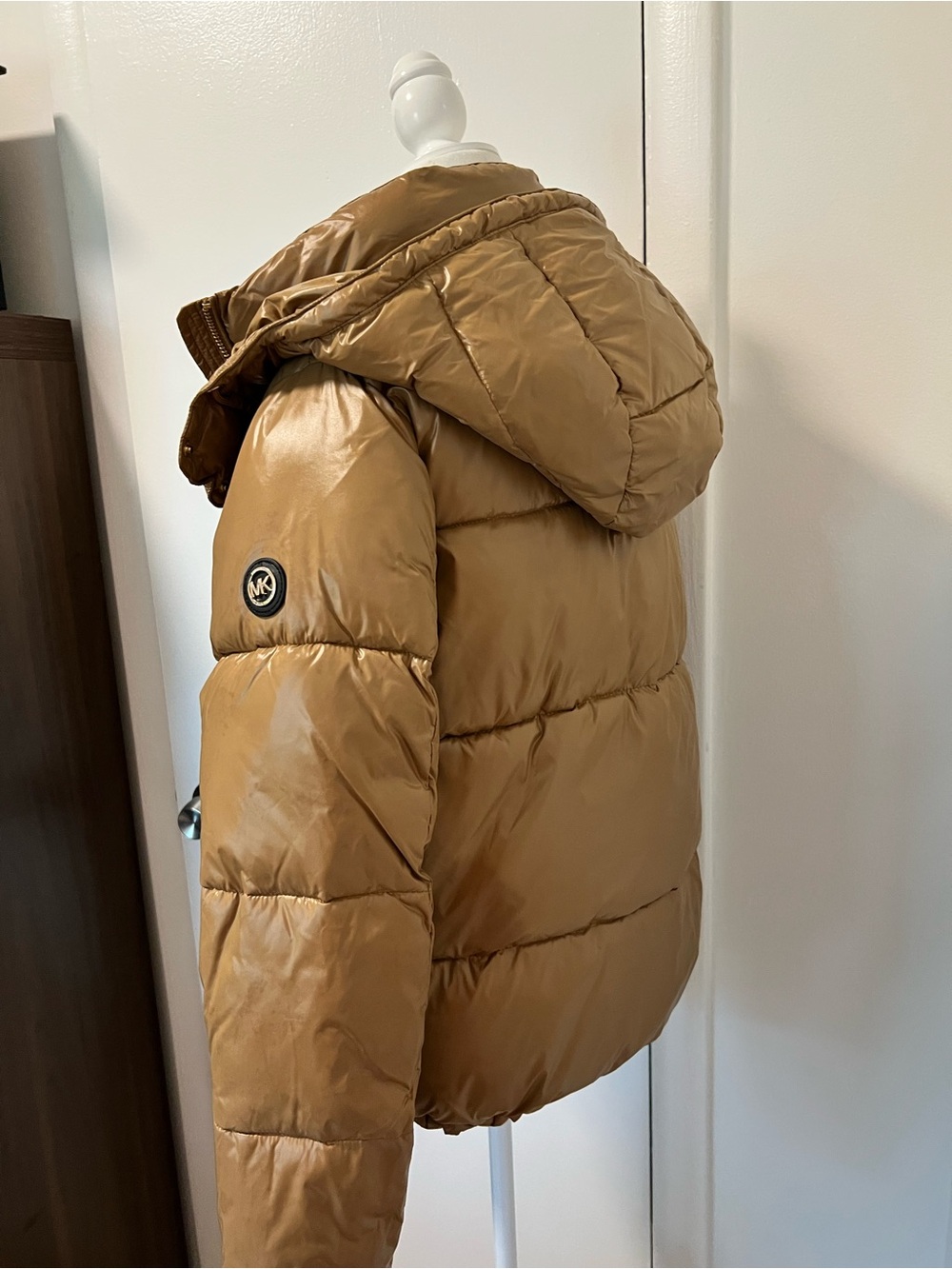 MICHAEL Michael Kors Camel Hooded Puffer Jacket Size S - Picture 6 of 9